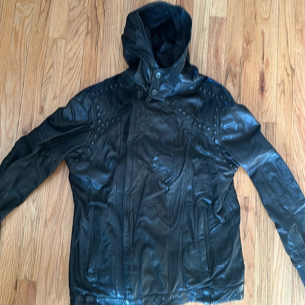 Diesel Black Gold studded leather jacket.
